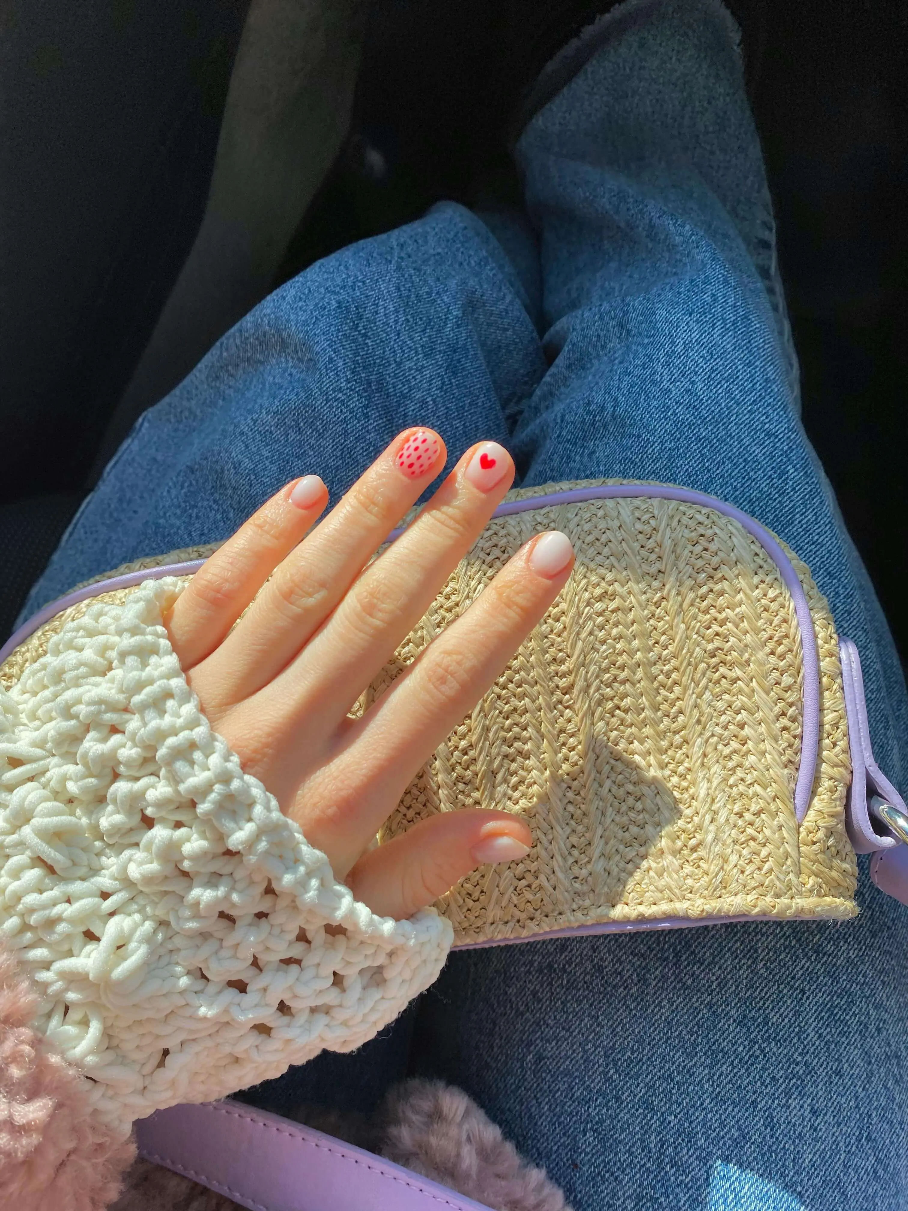 Pastel spring nail colour palette with pink and sage tones